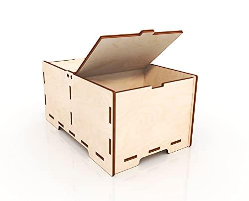 Unfinished Wooden box Storage Jewellery Antique Box for Gift - Haoser